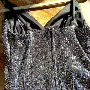 Stunning black /silver sequin dress.size small crystal sky